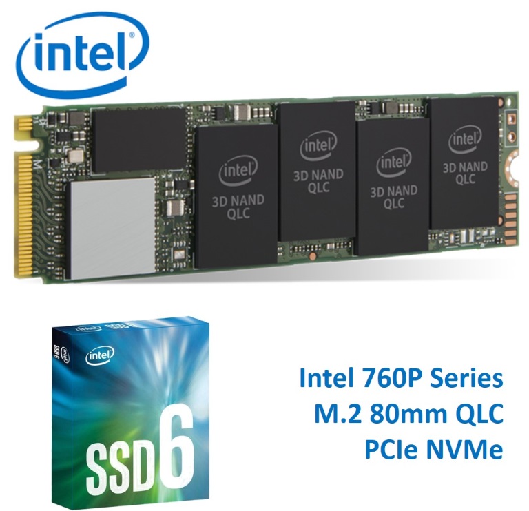Intel 660P NVMe PCIe M.2 SSD 1TB 3D2 QLC 1800R/1800W MB/s 150K/220K IOPS 1.6 Million Hours MTBF Solid State Drive 5yrs Wty