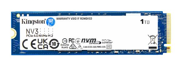 Kingston SNV3S NV3 1TB PCle 4.0x4 NVMe M.2 2280 SSD 6000/4000MB/s 3D HAND compaitible Notebook and SFF 5Y Limited SNV3S/1000G
