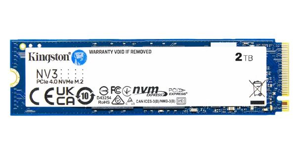 Kingston SNV3S NV3 2TB PCle 4.0x4 NVMe M.2 2280 SSD 6000/5000MB/s 3D HAND compaitible Notebook and SFF 5Y Limited SNV3S/2000G