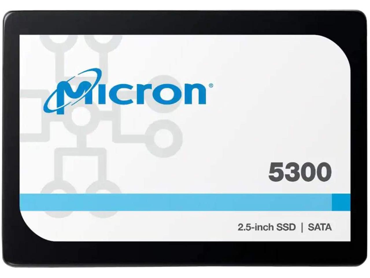 Micron (Crucial) Micron 5300 PRO 960GB 2.5' SATA Enterprise SSD 540R/520W MB/s 95K/35K IOPS 2628TBW 1.5DWPD 3M hrs MTTF AES 256-bit encryption Server Data Centre 5yrs MTFDDAK960TDS-1AW1ZABDB