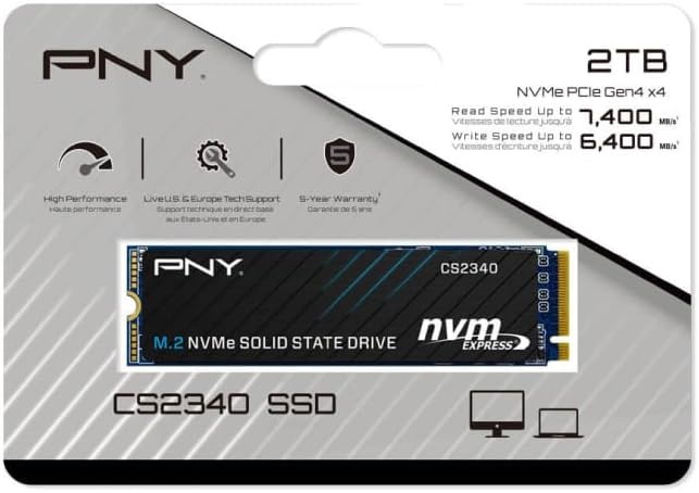 PNY Network hardware CS2340 2TB M280CS2340-2TB-TB 7,400 MB/s (Read), 6,400 MB/s (Write)