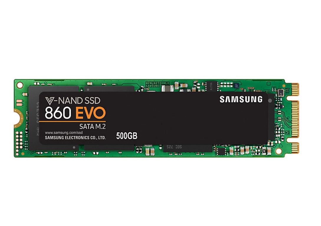 Samsung 860 EVO M.2 500GB, V-NAND, (2280), SATA III 6GB/s, R/W(Max) 550MB/s/520MB/s,98K/90K IOPS, 300TBW, 5 Years Warranty