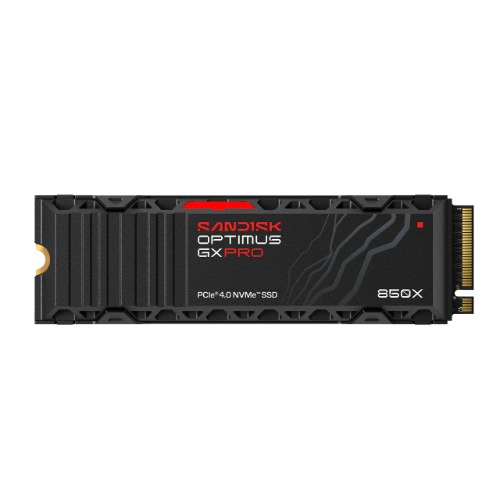 SANDISK Optimus™ GX PRO 850X PCIe® 4.0 NVMe™ SSD with Heatsink, 1TB, Read 7,300MB/s Write 6,600MB/s, 5 Yr Warranty SDSP81100TAH-000E0