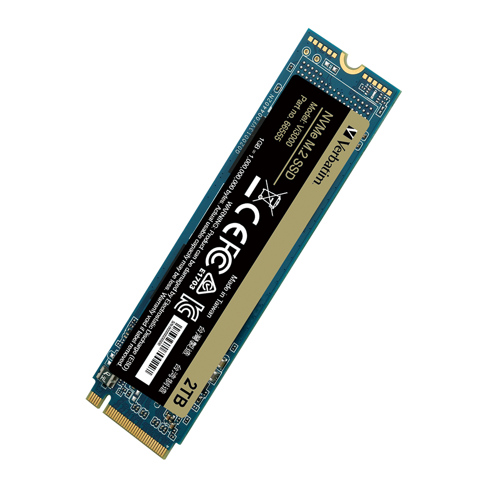 Verbatim 66555 Computer system Vi3000 2TB PCI-E 3.0 M.2 NVMe SSD 3100MB/S Read 2900MB/S Write 2 YR WTY *Clearance* (LS)