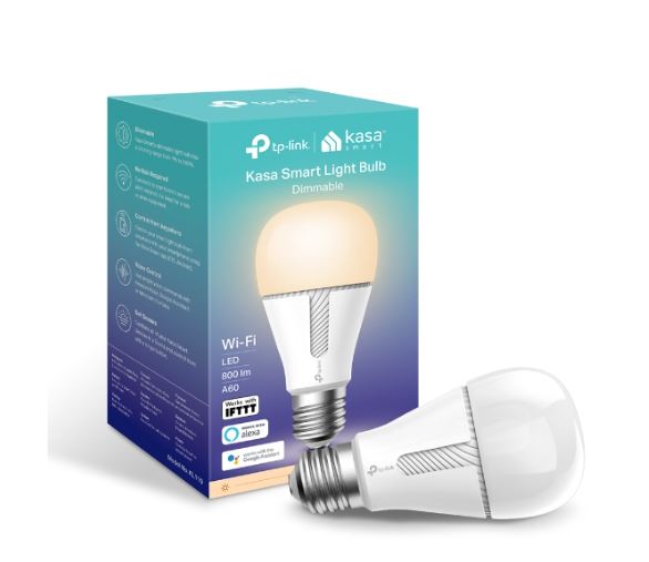 TP-Link KL110 Kasa Smart Light Bulb, Edison Screw, Dimmable, No Hub Required, Voice Control, 2700K, 800lm, 10W, 2.4 GHz, 2 Year Warranty