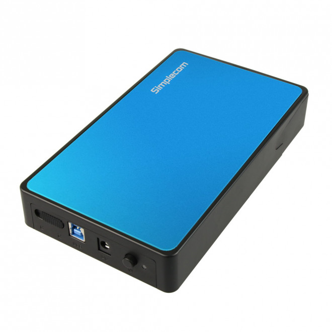 Simplecom SE325 Tool Free 3.5' SATA HDD to USB 3.0 Hard Drive Enclosure - Blue Enclosure
