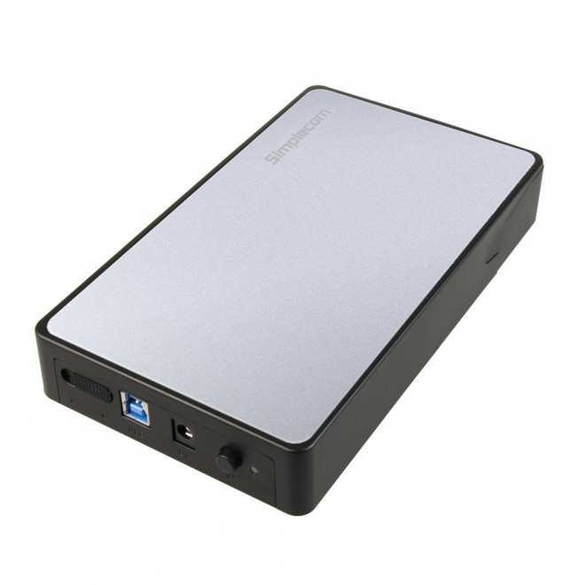 Simplecom SE325 Tool Free 3.5' SATA HDD to USB 3.0 Hard Drive Enclosure - Silver Enclosure
