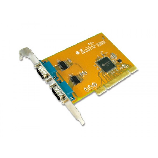 Sunix SER5037A Dual Port Serial IO Card PCI Card - Dual Port Serial 2 RS-232 Serial Ports Speeds up to 115.2Kbps