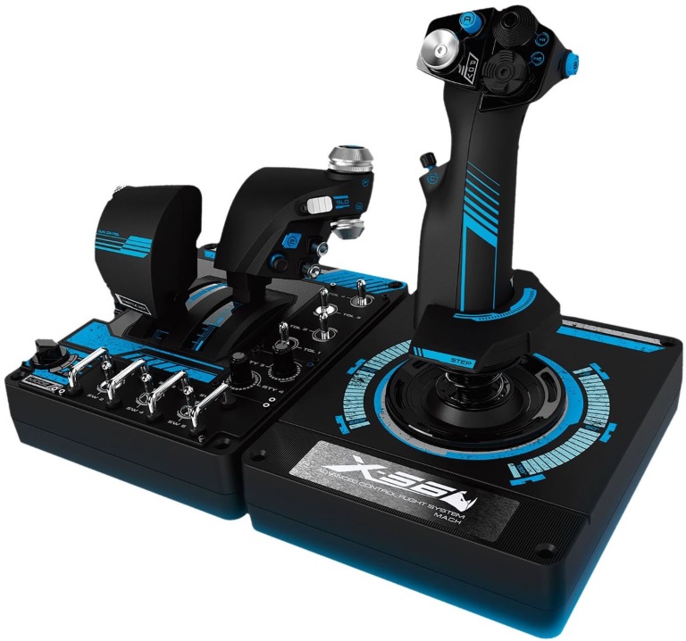 Logitech G X56 H.O.T.A.S. RGB Throttle  Stick Simulation Controller 6 DOF Pitch Roll Yaw Back Forward Up Down Left Right 4 Springs 189+ Programable