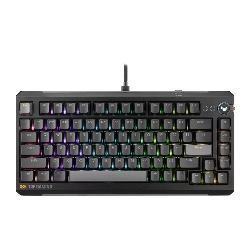 ASUS TUF Gaming K4 Magnetic BLK Network hardware TUF Gaming K4 Magnetic - Black, magnetic switches, 8000Hz polling, 0.1–3.3mm actuation, RGB, hot-swappable, PBT keycaps, USB-C