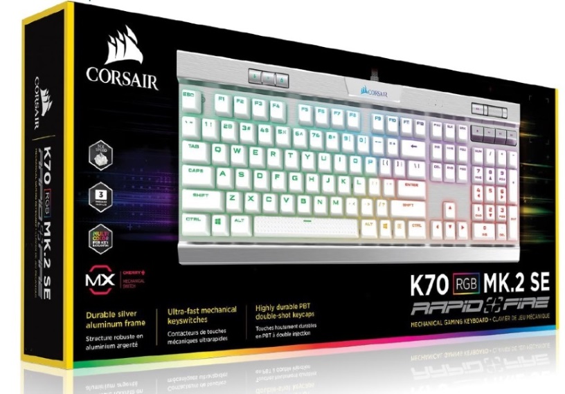 Corsair K70 MK.2 MX Speed RGB Backlit RGB LED, Mechanical Brushed Aluminum frame Keyboard. Leader VIP Exclusive