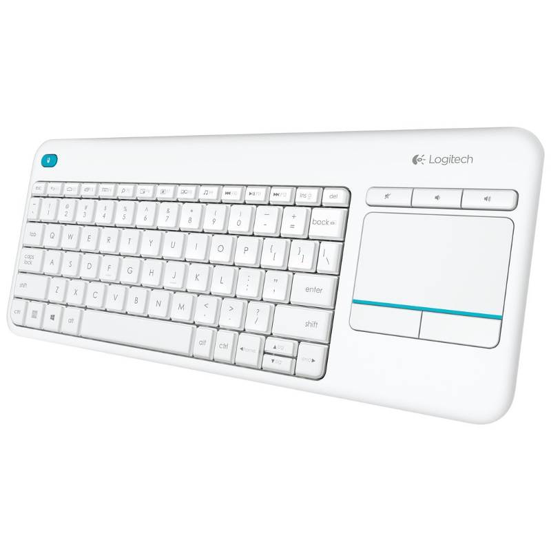 Logitech K400 Plus White Wireless Keyboard with Touchpad  Entertainment Media Keys Tiny USB Unifying receiver for HTPC connected TVs ~KBLT-K830BT(LS)