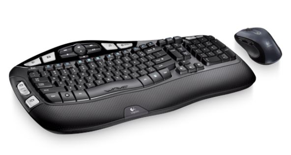 Logitech MK550 Wireless Wave Keyboard Mouse Combo Black Wave-shaped key frame Cushioned, Hand-friendly, Strong batteries
