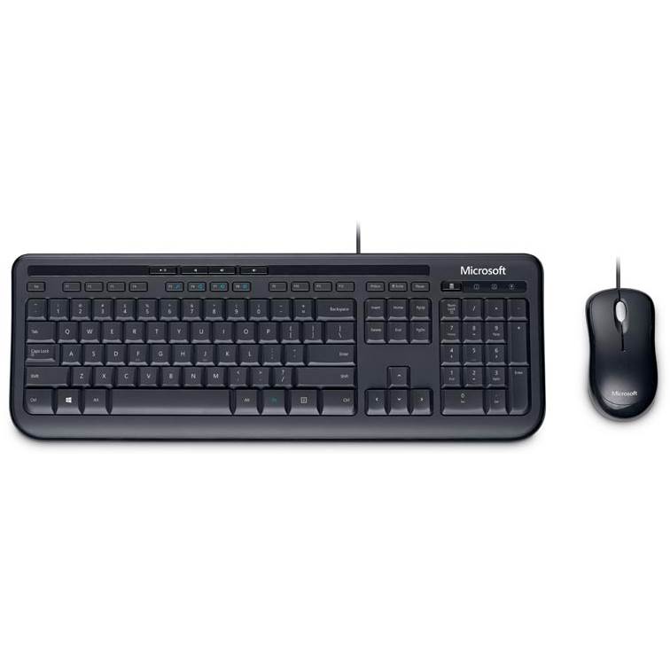 Microsoft Wired Desktop 600 KM USB Black Mouse  Keyboard Combo - Spill Resistant,  Retail Pack