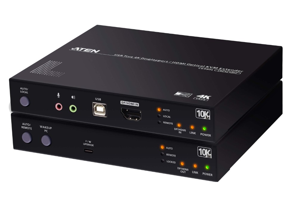 Aten USB True 4K DisplayPort/HDMI Optical KVM Extender (True 4K @ 10 km) CE990-AT-U