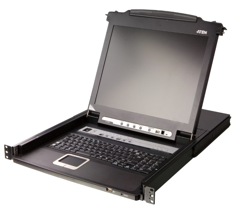 Aten Rackmount 17.3' FHD LCD 8-Port PS/2-USB VGA Single Rail LCD KVM Switch, control up to 256 computers from a single console CL5708MW-ATA-AU