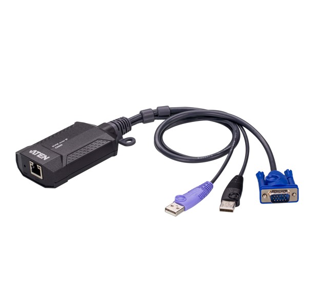 ATEN USB VGA KVM over IP Mini, VGA input resolutions up to 1920 × 1200 @ 60 Hz with 24-bit color depth, Hook design, BIOS level access CN800-AT
