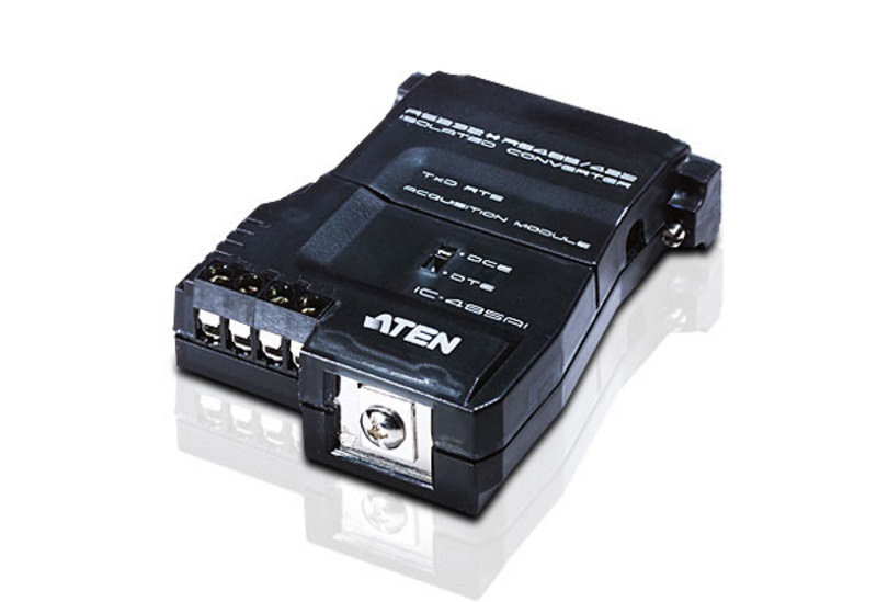 Aten RS232 to RS-422/RS485 Bi-directional Converter, built-in RS-485 automatic flow and direction monitoring functionality can suppress signal surge