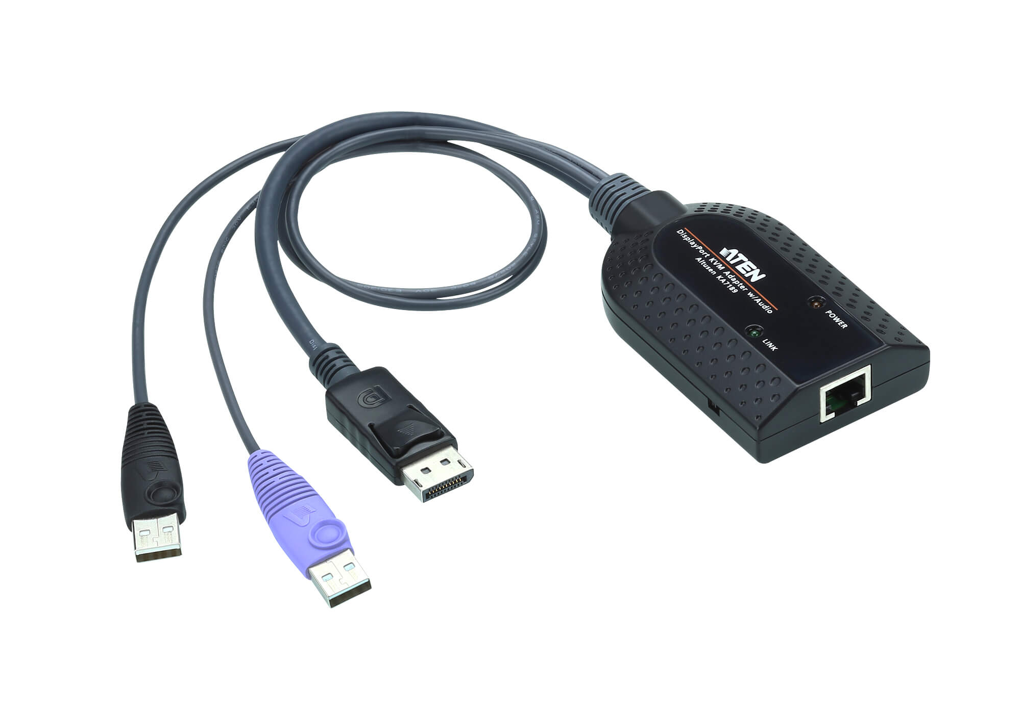 Aten DisplayPort USB Virtual Media KVM Adapter with digital Audio on DisplayPort signal, for KM and KN series