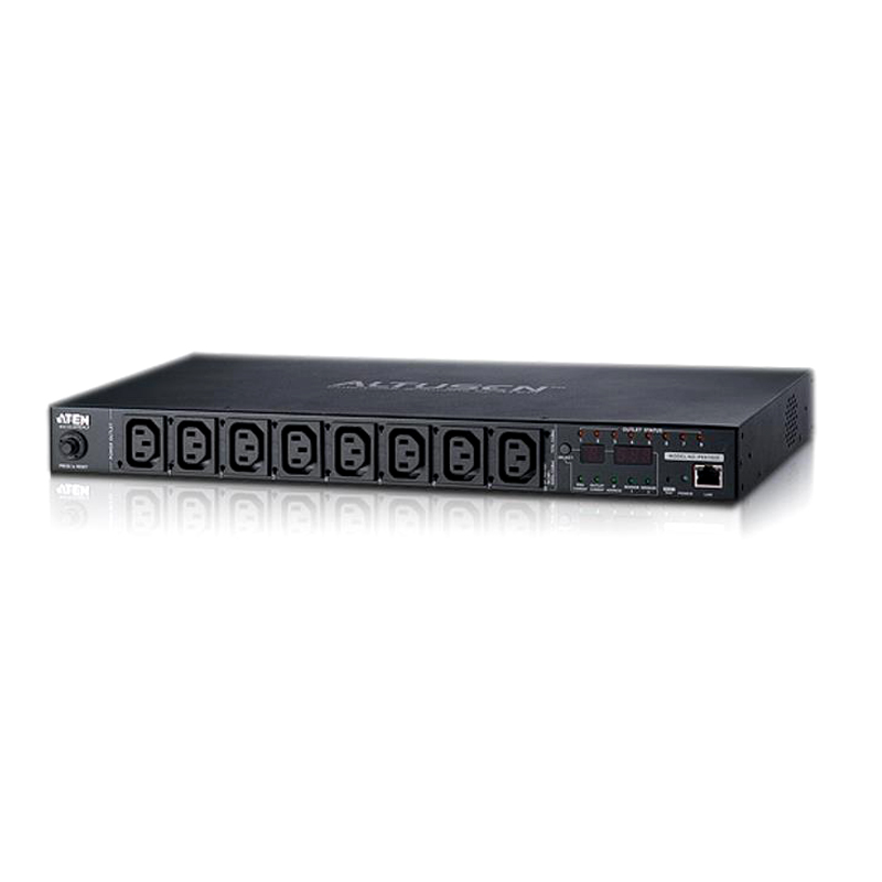 Aten 8-Port 16A Eco Power Distribution Unit - PDU over IP, 1U Rack Mount Design, 8x C13 AC Outlets, Control and Monitor Power Status (PE8216)