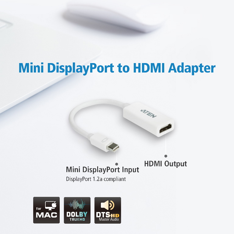 Aten VanCryst Mini DisplayPort to HDMI Adapter