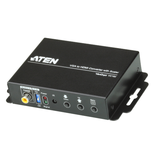 Aten VGA(F) and 3.5mm Audio to HDMI(F) Converter with Scaler, converts analog VGA signals to HDMI output (PROJECT)(LS)