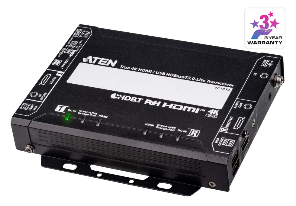 Aten True 4K HDMI / USB HDBaseT 3.0 - Lite Transceiver with PoH (True 4K@40 m) VE1833-AT-U
