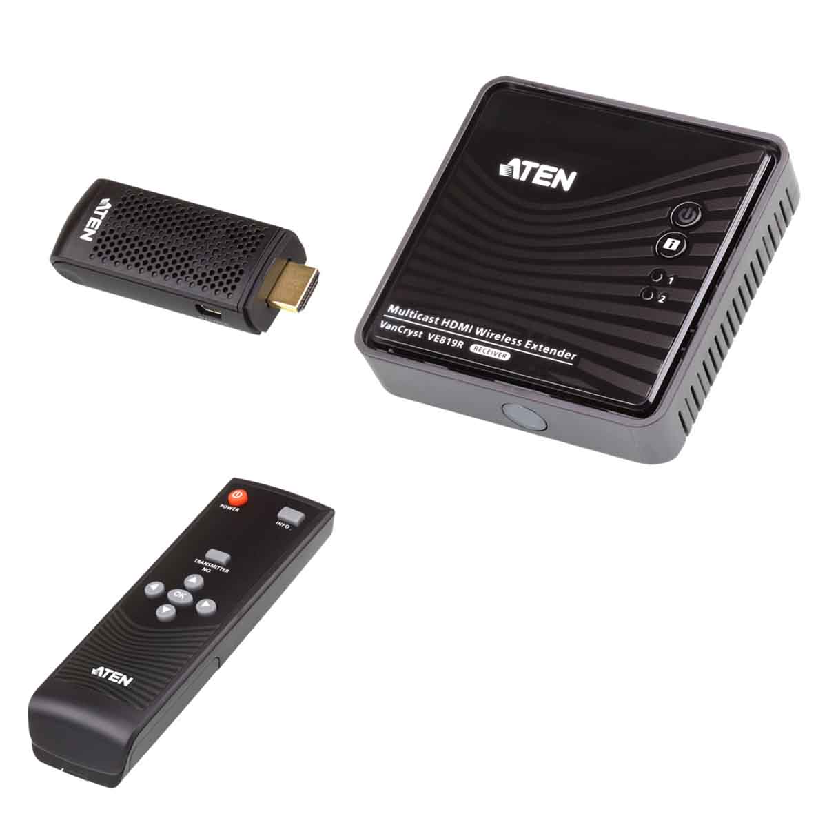 Aten VanCryst Wireless HDMI Extender (up to 10m, Full HD 1080p, 3D) - 2x HDMI Switch (PROJECT)