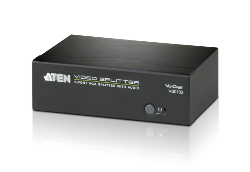 Aten VS0102 2-Port VGA Splitter with Audio, up to 1920x1440, 450MHz Video Bandwidth' (PROJECT)