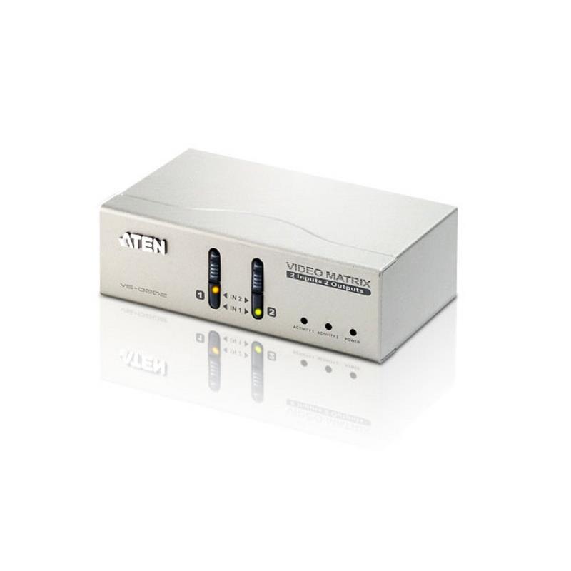 Aten VanCryst 2 in/2 Out VGA Video Matrix Switch with Audio - 1920x1440 up to 65m (PROJECT)
