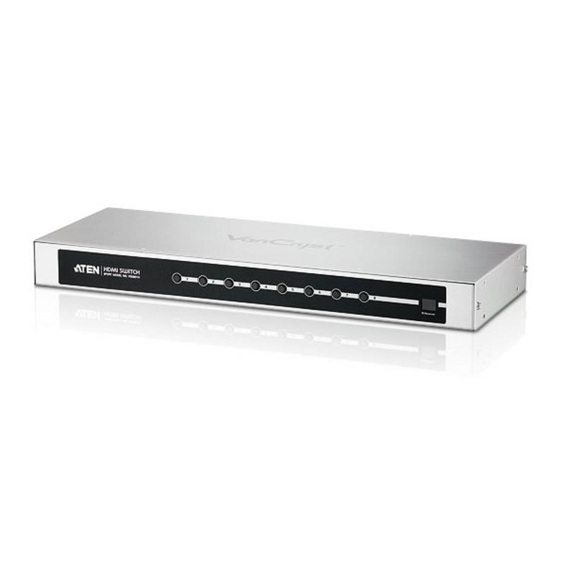 Aten VanCryst 8 Port HDMI Video Switch with Audio and Infra-Red Remote Control VS0801H-AT-U