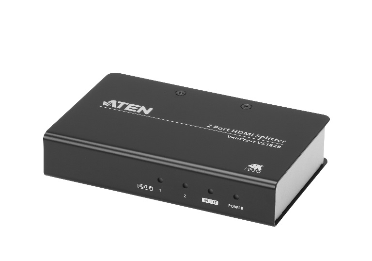 Aten 2 Port True 4K Splitter. HDMI 2.0, HDCP 2.2. Support HDR. Up to 4096 x 2160 / 3840 x 2160 @ 60Hz (4:4:4 8bits)