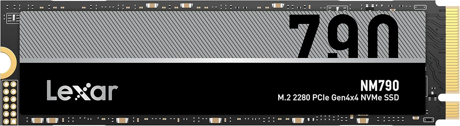Lexar LNM790X004T-RNNNG Internal SSD 4TB M.2 2280 PCIe Gen 4x4 NVMe SSD up to 7400MB/s read, 6500MB/s write