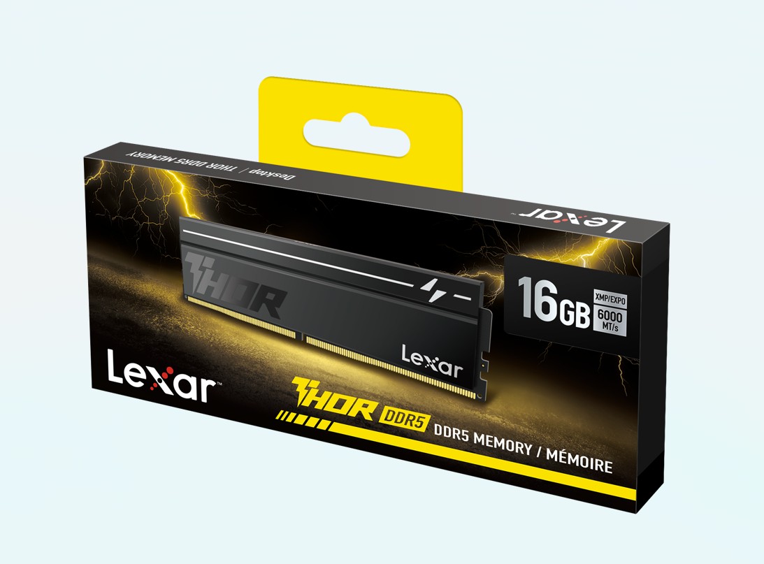 Lexar LD5U16G60C380V-RGS DDR5 UDIMM 16GB 6000 MT/s  CL38 THOR G2 HEATSINK BLACK GLOBAL SINGLE  INTEL XMP 3.0 & AMD EXPO