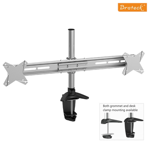 Brateck Dual Monitor Mount w/Arm  Desk Clamp VESA 75/100mm Up to 27'(LS)