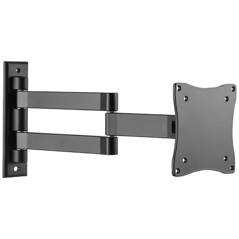 Brateck LCD-101G Commercial display Aluminum Articulating TV Wall Mount, 13–27', 15kg Capacity, VESA 75x75/100x100, Full Motion, ±70° Tilt, ±90° Swivel, 50–372mm Extension