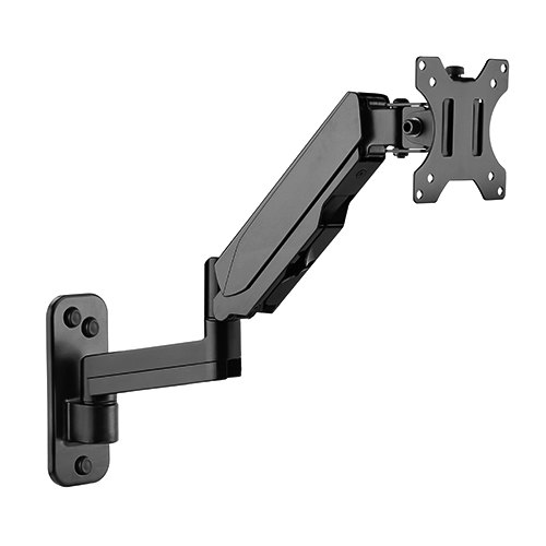 Brateck Single Screen Wall Mounted Articulating  Gas Spring Monitor Arm 7'-32',Weight Capacity (per screen) 8kg;