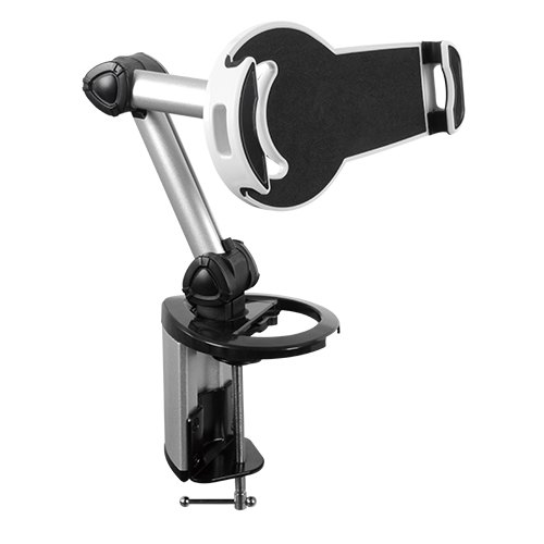 Brateck 2-IN-1 Aluminum Tablet Desk Clamp Holder (Desk Stand/Wall Mount) For Most 7'-10.4' Tablets