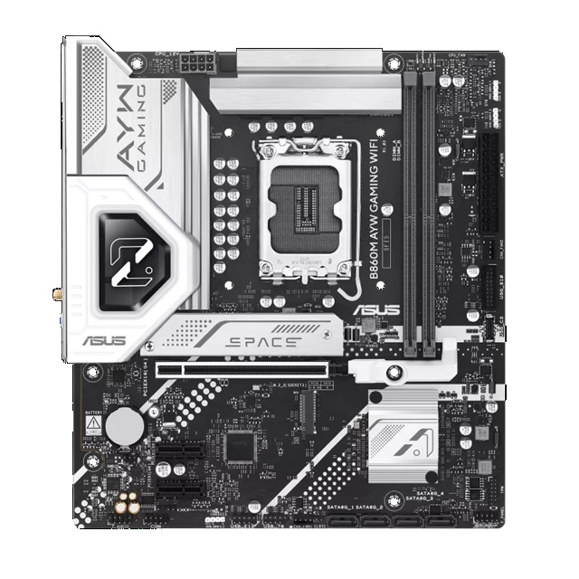 ASUS B860M AYW GAMING WIFI Micro-ATX Motherboard Up to 128GB DDR5 (2x Slots), 1 x PCIe 4.0,  2 x M.2 slots, WiFi 6,