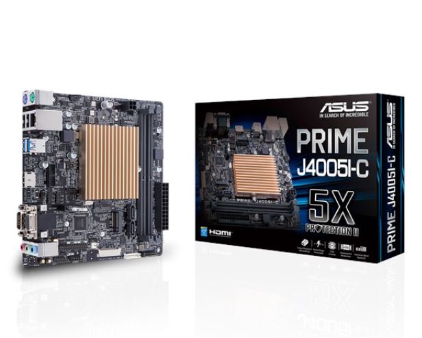 ASUS PRIME J4005I-C OEM Low-power, fan-less Motherboard for Intel Celeron® SoC J4005, 2 x DDR4, 2400/2133 MHz, 5X Protection II, HDMI/D-Sub/LVDS