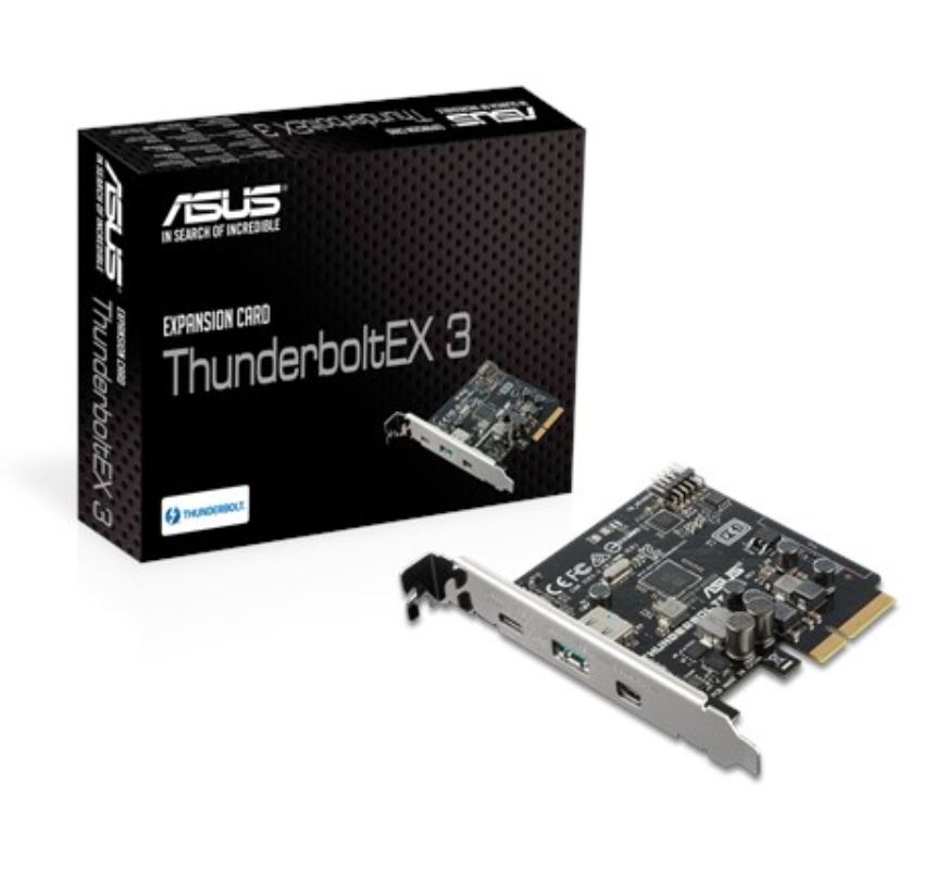 Asus THUNDERBOLTEX 3 card, A Single Port Integrating Thunderbolt 3, Reversible USB 3.1 Type-C and DisplayPort 1.2, 40Gbps Transfer Rate