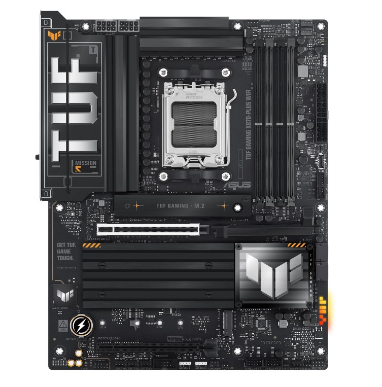 ASUS AMD TUF GAMING X870-PLUS WIFI (AM5) ATX Motherboard, DDR5 192GB, 1x PCIe 5.0 x16 slot, 4 x M.2 slots, 2x SATA, Wi-Fi 7, 1 x HDMI