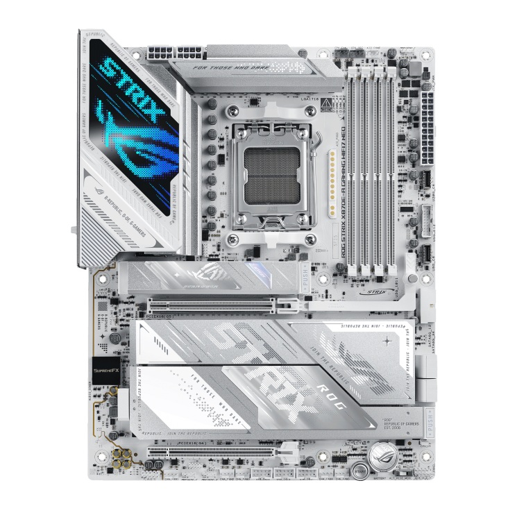 ASUS Computer system AMD ROG STRIX X870E-A GAMING NEO (AM5) ATX Motherboard, DDR5 256GB, PCIe 5.0, 4x M.2, 1x HDMI, Wi-Fi 7, 5Gb LAN, USB4, 4K, ATX