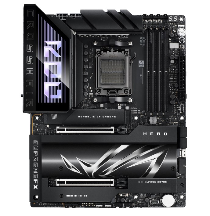 ASUS AMD ROG CROSSHAIR X870E HERO (AM5) ATX Motherboard, DDR5 192GB, 2 x PCIe 5.0 x16 slots with Q-Release Slim , 5 x M.2 slots , 1 x SlimSAS Connec