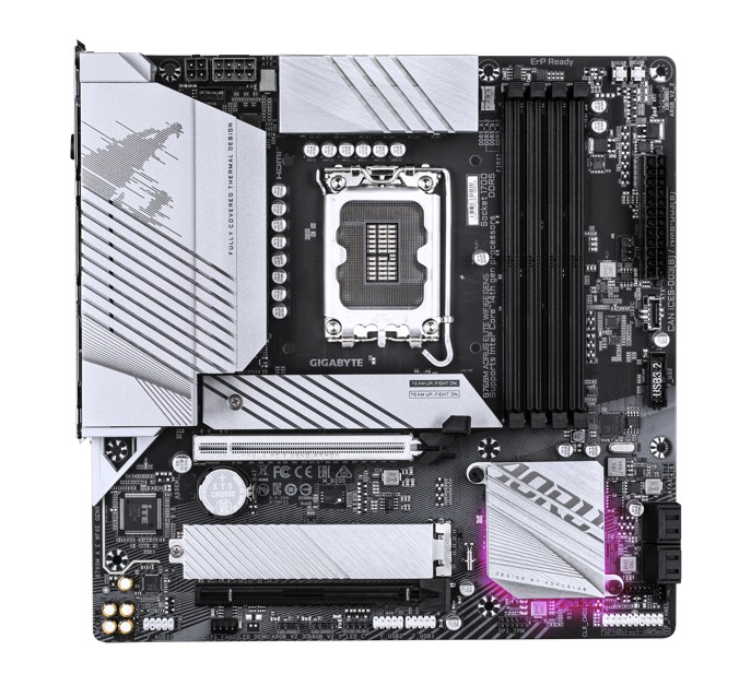 Gigabyte B760M AORUS ELITE WIFI6E GE Intel LGA 1700 mATX Motherboard, 4x DDR5 ~256GB, 2x PCI-E x16, 2x M.2, 4x SATA,  8x USB 3.2, 8x USB 2.0