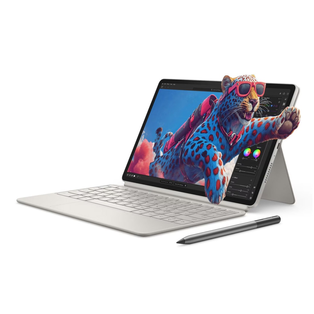 Lenovo Print media Yoga Tab 11.1' 256GB/12GB Wi-Fi Tablet w/ Keyboard back & Pen - Seashell - White (ZAG60143AU)*AU STOCK* 13MP/8MP, Android, 8860mAh, 1 Year