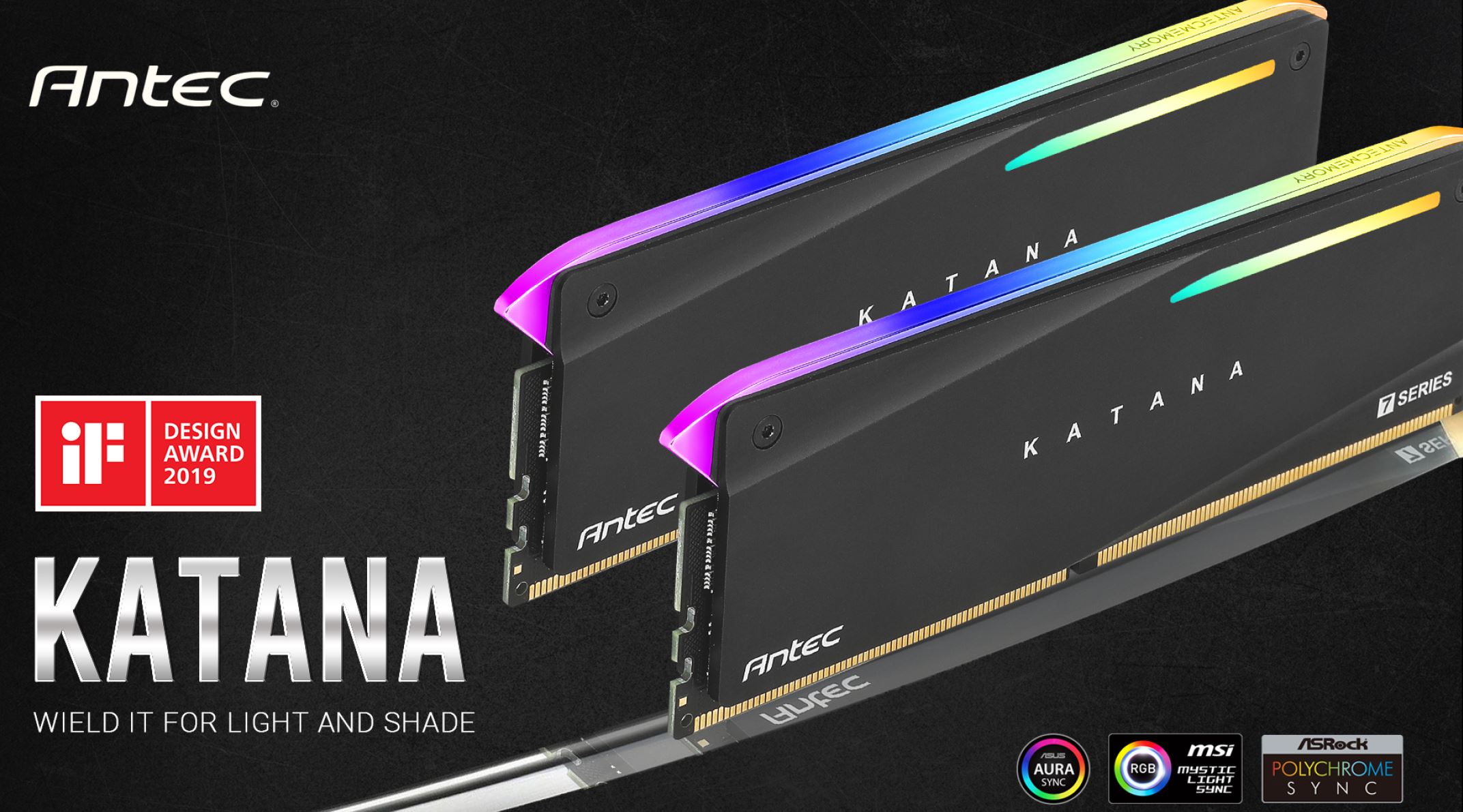 Antec Katana RGB 16GB (2x8GB) DDR4 3200MHz C16 16-18-18-38, PC4-25600, 1.35V Desktop Gaming Memory