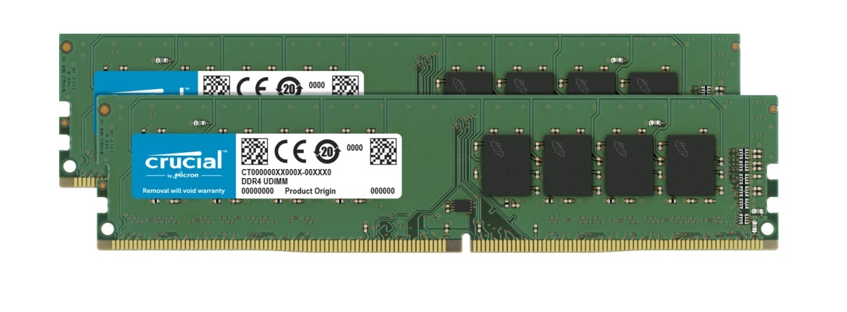 Crucial 32GB (2x16GB) DDR4 UDIMM 2400MHz CL17 DR x8 Dual Channel Desktop PC Memory RAM