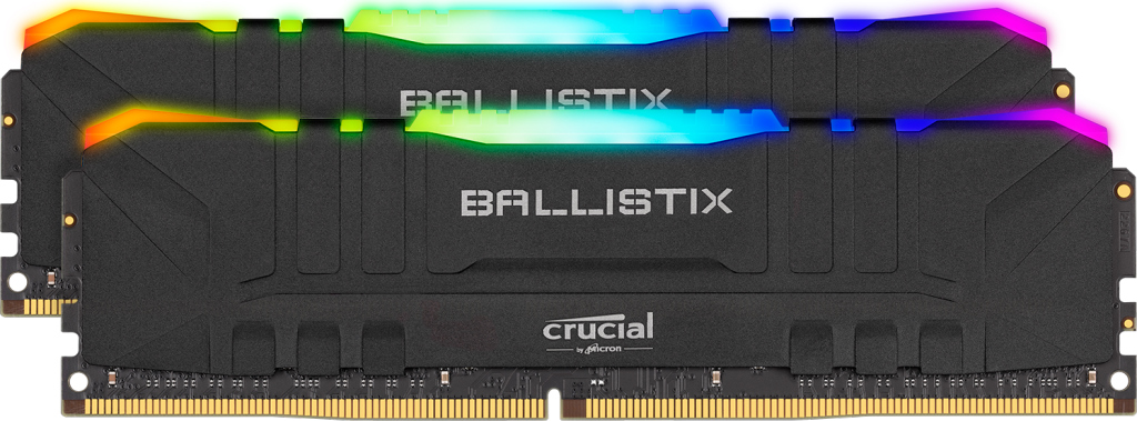 Crucial Ballistix RGB 64GB (2x32GB) DDR4 UDIMM 3200MHz CL16 Black Aluminum Heat Spreader Intel XMP2.0 AMD Ryzen Desktop PC Gaming Memory