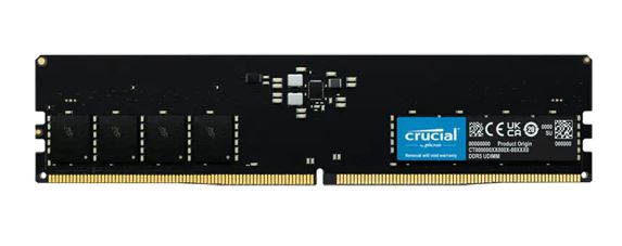 Micron (Crucial) Crucial 32GB (1x32GB) DDR5 UDIMM 4800MHz CL40 Desktop PC Memory Tray CT32G48C40U5T